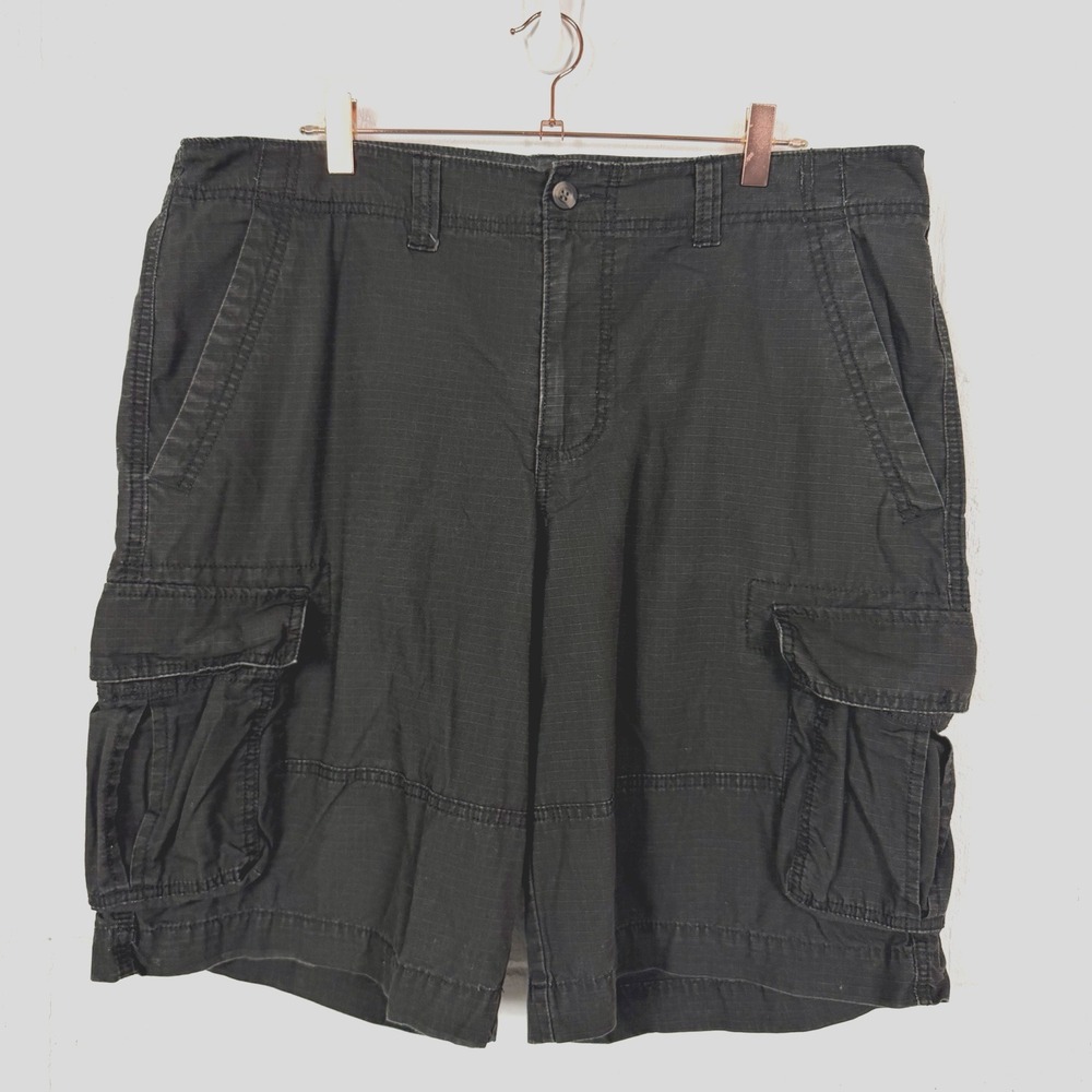 Mossimo Men's Cargo Shorts‎ Ripstop Black Y2K Chunky Streetwear Skater Grunge 38
